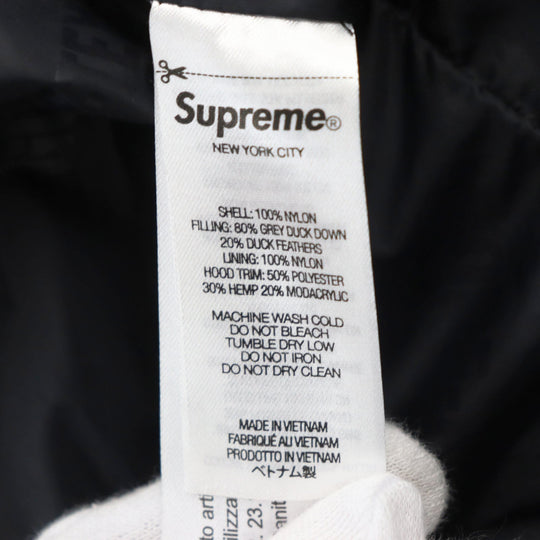 Supreme Down jacket Outer: 100% nylon, Filling: 80% down, Filling: 20% feather, Lining: 100% nylon, Part: 50% polyester, 30% hemp, 20% acrylic black GORE-TEX 700-Fill Down Parka mens S Used Authentic