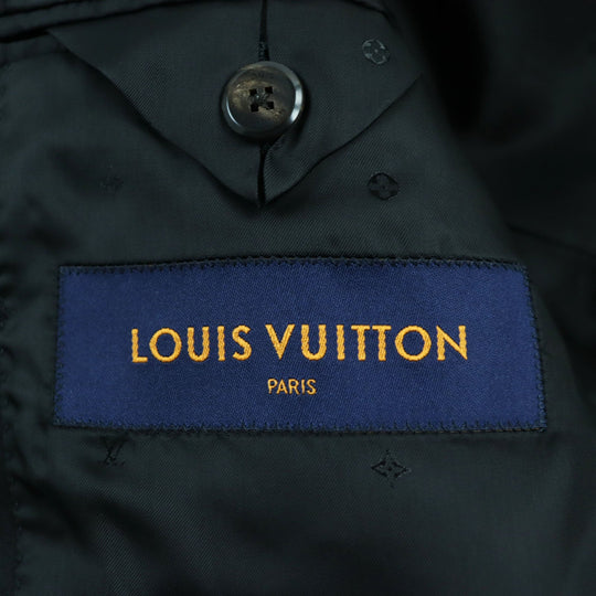 LOUIS VUITTON suit Outer: 53% polyester, Outer: 44% wool, Outer: 3% polyurethane, Lining: 75% cupra, Lining: 25% cotton black mens (Top) 46,  (Bottom) 38 Used Authentic