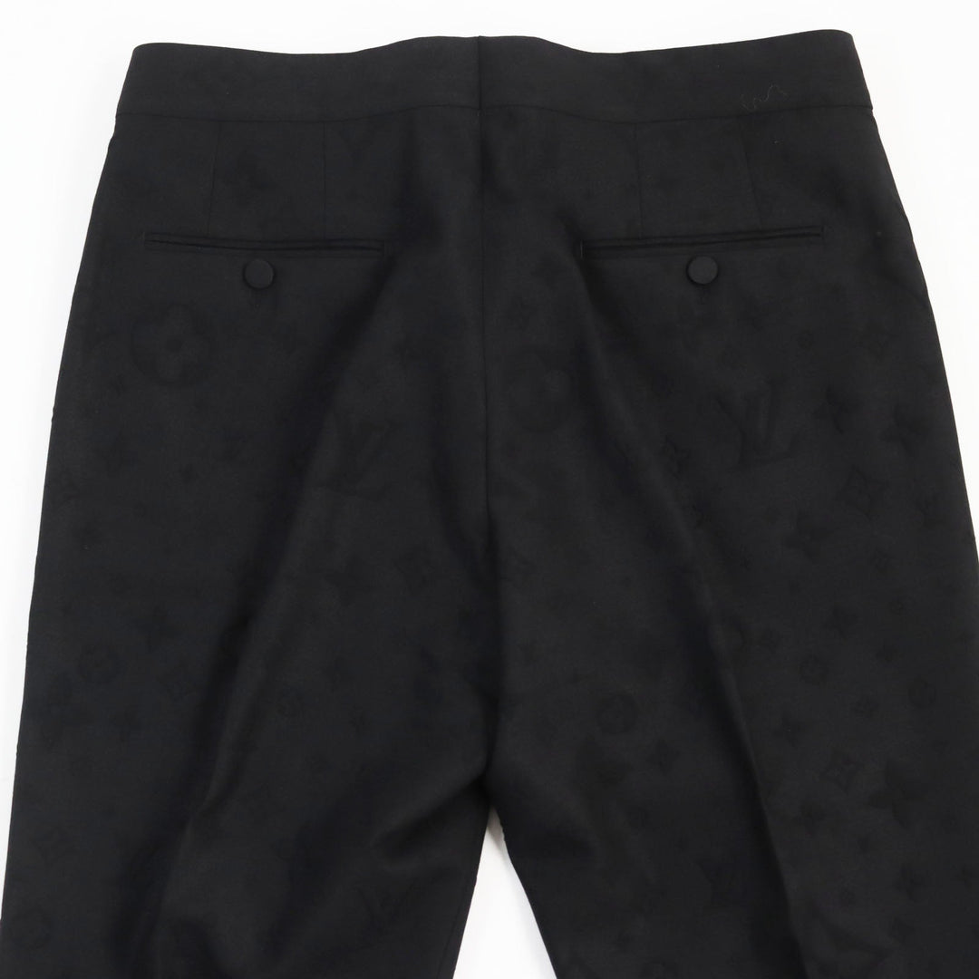 LOUIS VUITTON suit Outer: 53% polyester, Outer: 44% wool, Outer: 3% polyurethane, Lining: 75% cupra, Lining: 25% cotton black mens (Top) 46,  (Bottom) 38 Used Authentic