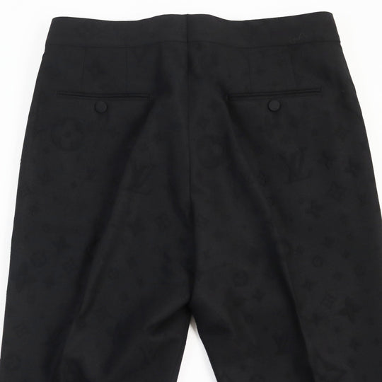 LOUIS VUITTON suit Outer: 53% polyester, Outer: 44% wool, Outer: 3% polyurethane, Lining: 75% cupra, Lining: 25% cotton black mens (Top) 46,  (Bottom) 38 Used Authentic