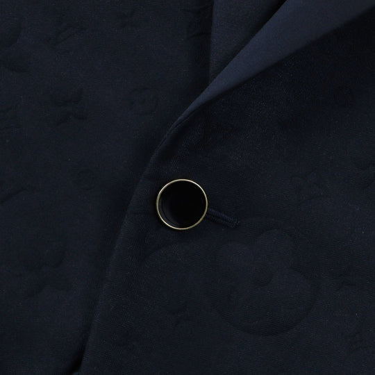 LOUIS VUITTON suit Outer: 53% polyester, Outer: 44% wool, Outer: 3% polyurethane, Lining: 75% cupra, Lining: 25% cotton black mens (Top) 46,  (Bottom) 38 Used Authentic
