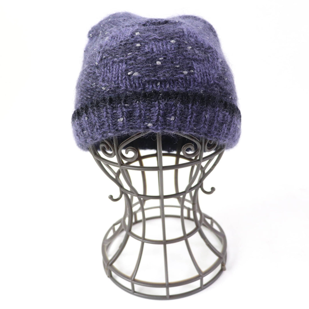 LOUIS VUITTON Knit cap Main: Polyamide (nylon) 39%, Main: Mohair 37%, Main: Acrylic 10%, Main: Wool 7%, Other 7% Purple type Women Used Authentic
