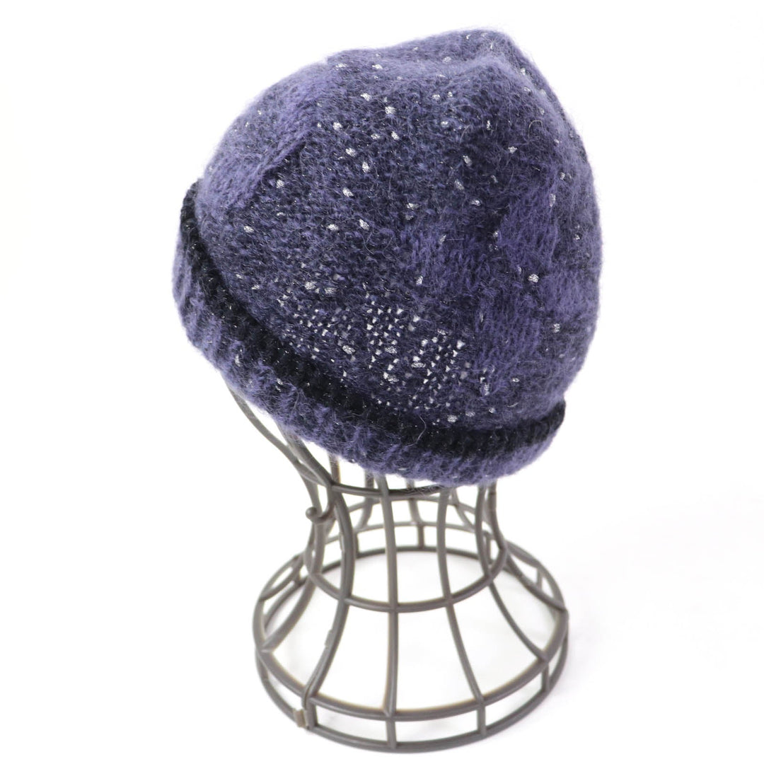LOUIS VUITTON Knit cap Main: Polyamide (nylon) 39%, Main: Mohair 37%, Main: Acrylic 10%, Main: Wool 7%, Other 7% Purple type Women Used Authentic