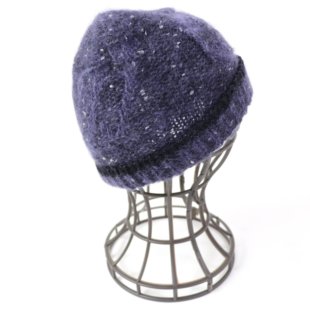 LOUIS VUITTON Knit cap Main: Polyamide (nylon) 39%, Main: Mohair 37%, Main: Acrylic 10%, Main: Wool 7%, Other 7% Purple type Women Used Authentic
