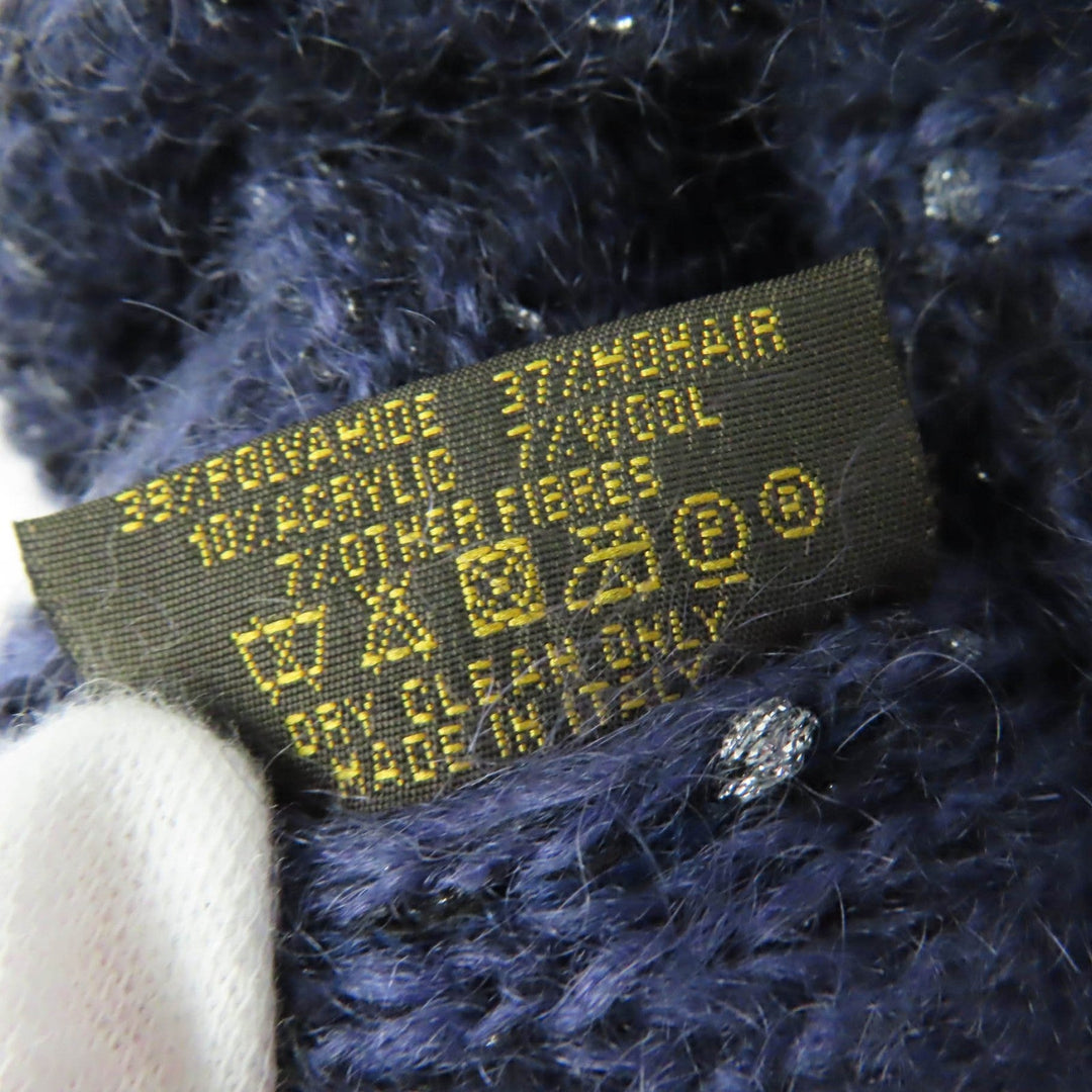 LOUIS VUITTON Knit cap Main: Polyamide (nylon) 39%, Main: Mohair 37%, Main: Acrylic 10%, Main: Wool 7%, Other 7% Purple type Women Used Authentic
