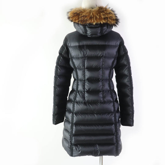 MONCLER down coat Main: 100% nylon, Lining: 100% nylon, Fur: raccoon, Filling: 90% down, Filling: 10% feather black HERMIFUR Women 00 Used Authentic
