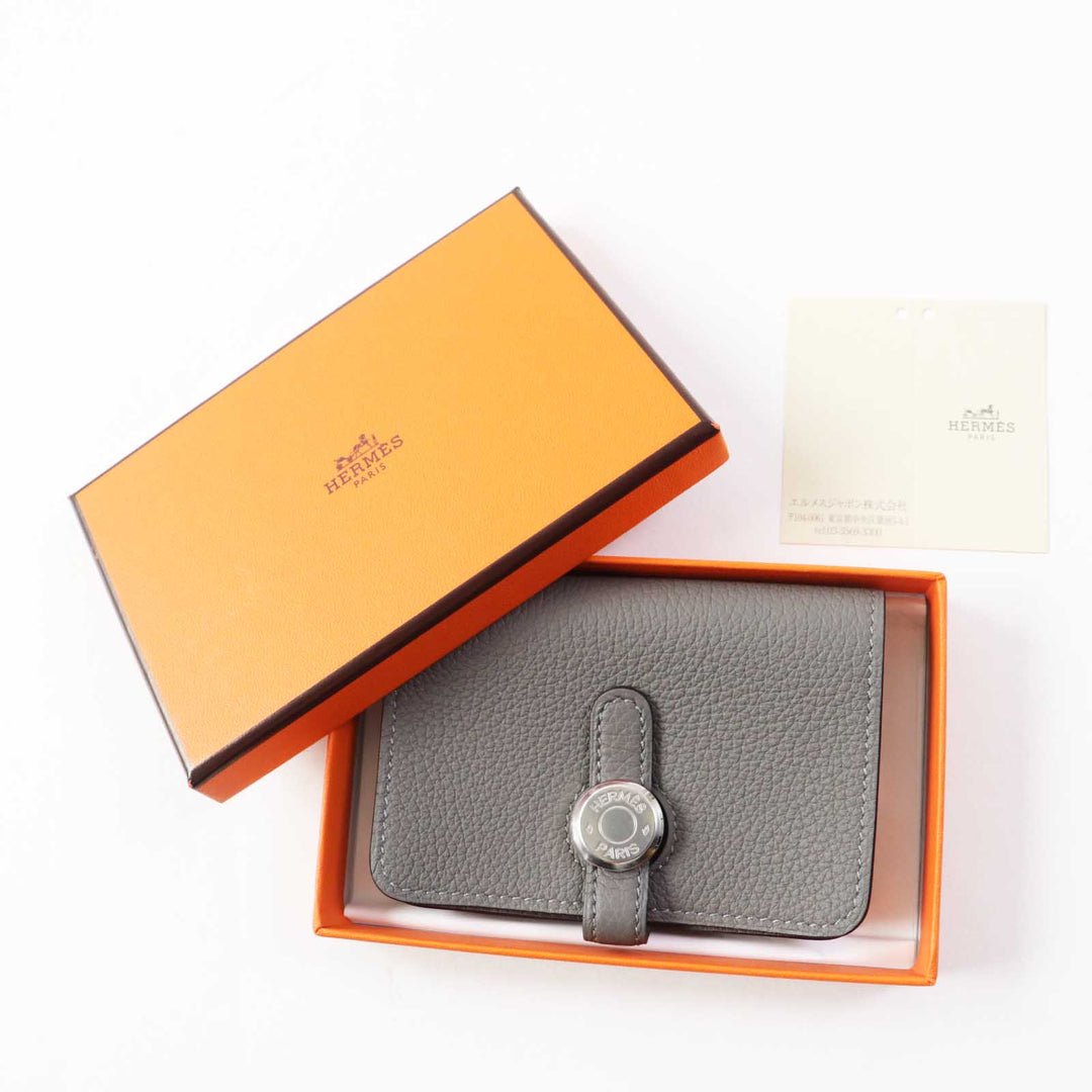 HERMES Card Case Togo Grimayer Dogon Women Used Authentic