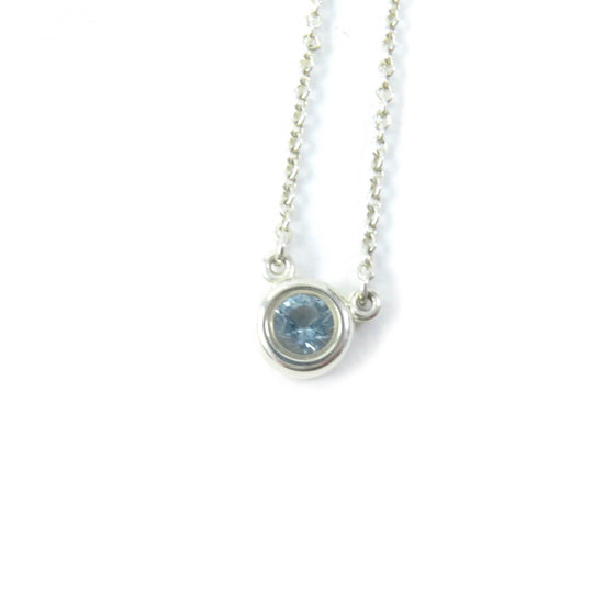 TIFFANY&Co. Necklace Main: SV925, Part: Aquamarine Silver blue Elsa Peretti Color by the Yard Aquamarine Pendant Women Used Authentic