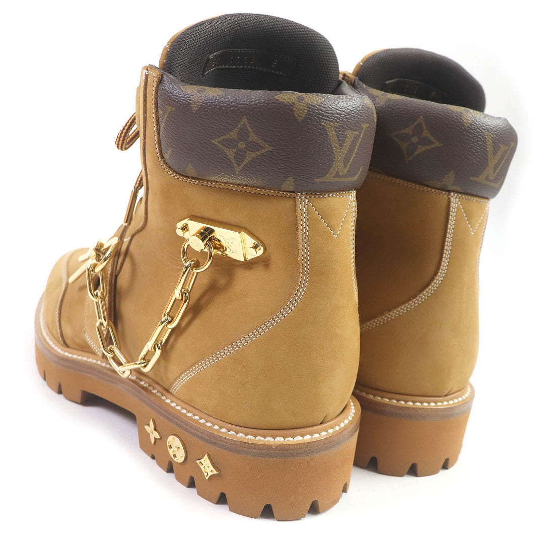 LOUIS VUITTON Ankle boots Main:Nubuck beige LV Creeper Line mens 8 Used Authentic
