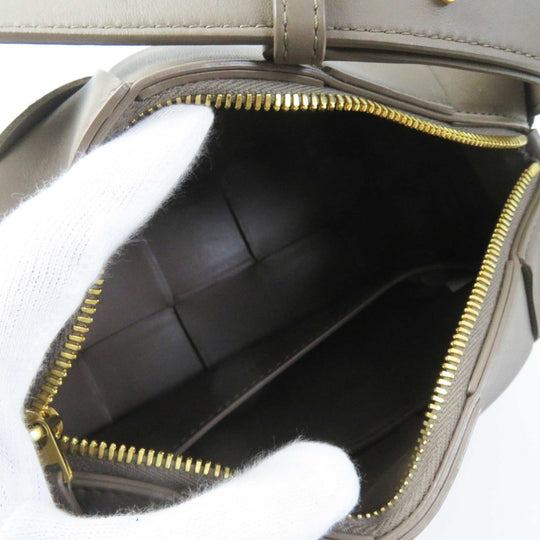 BOTTEGAVENETA Shoulder Bag 729166 Main: Leather Taupe (Greige) Small Brick Cassette Women Used Authentic