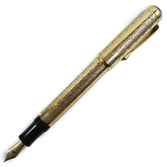 MONTBLANC fountain pen Main: Vermeil Nib: K18(750) gold Patron Series 1994 Louis XIV mens Used Authentic