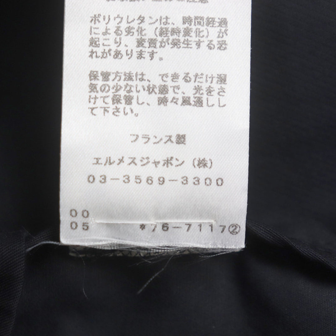 HERMES coat Outer: 97% cotton, Outer: 3% silk, Lining: 100% cotton Navy Women 34 Used Authentic