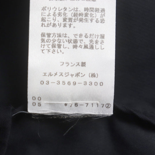HERMES coat Outer: 97% cotton, Outer: 3% silk, Lining: 100% cotton Navy Women 34 Used Authentic