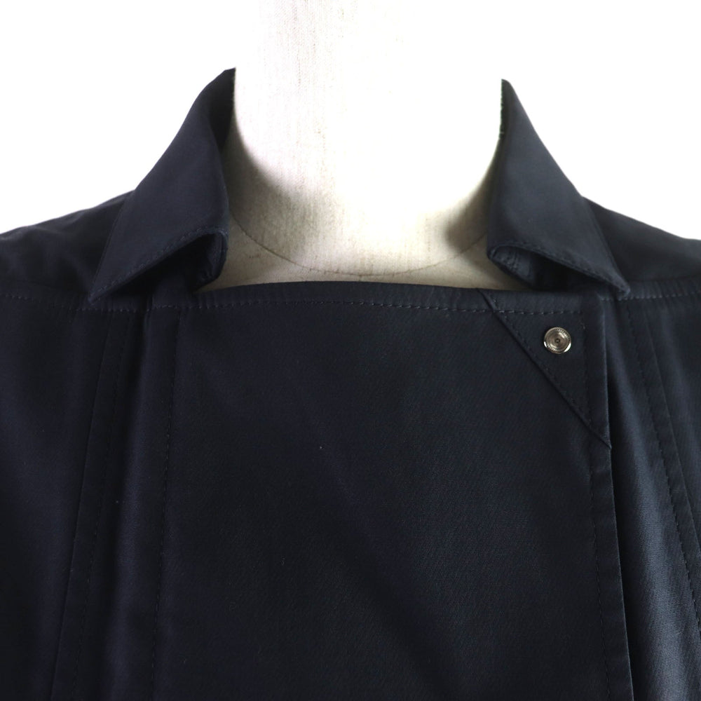 HERMES coat Outer: 97% cotton, Outer: 3% silk, Lining: 100% cotton Navy Women 34 Used Authentic