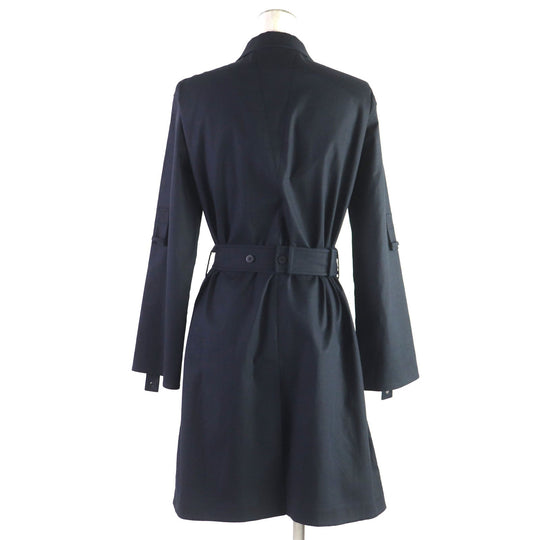 HERMES coat Outer: 97% cotton, Outer: 3% silk, Lining: 100% cotton Navy Women 34 Used Authentic