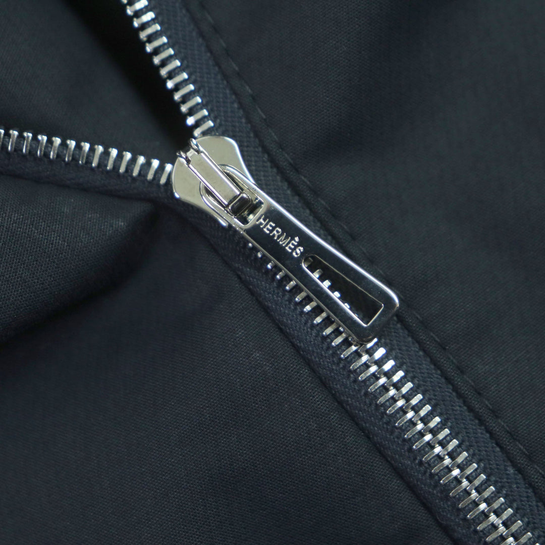 HERMES coat Outer: 97% cotton, Outer: 3% silk, Lining: 100% cotton Navy Women 34 Used Authentic