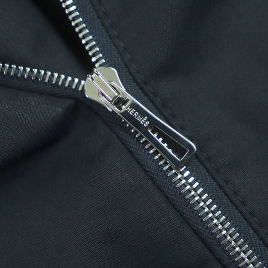 HERMES coat Outer: 97% cotton, Outer: 3% silk, Lining: 100% cotton Navy Women 34 Used Authentic