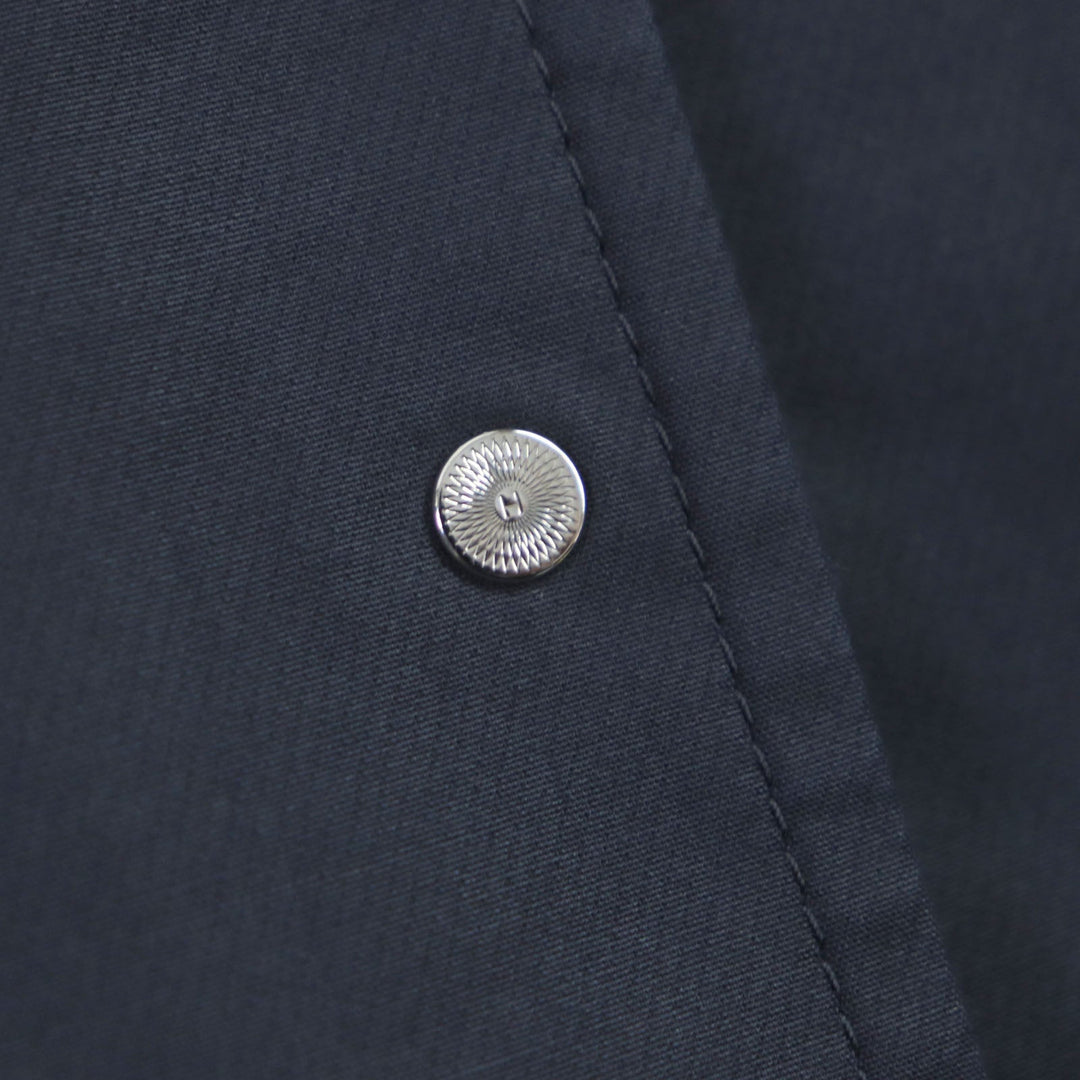 HERMES coat Outer: 97% cotton, Outer: 3% silk, Lining: 100% cotton Navy Women 34 Used Authentic
