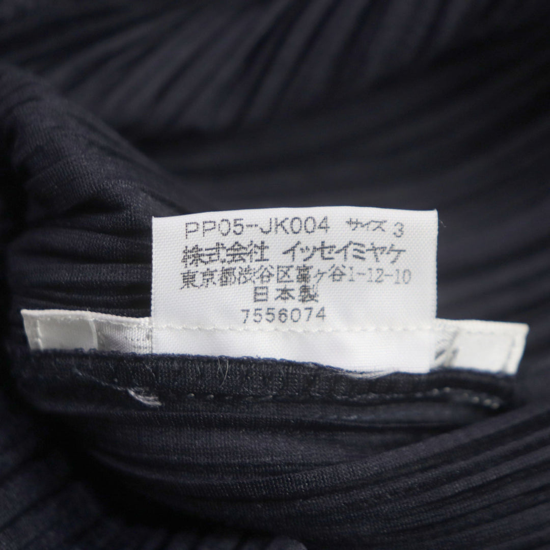 PLEATS PLEASE Cut PP05-JK004 Main: 100% polyester Navy Women 3 Used Authentic