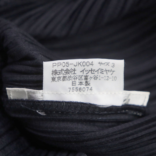 PLEATS PLEASE Cut PP05-JK004 Main: 100% polyester Navy Women 3 Used Authentic