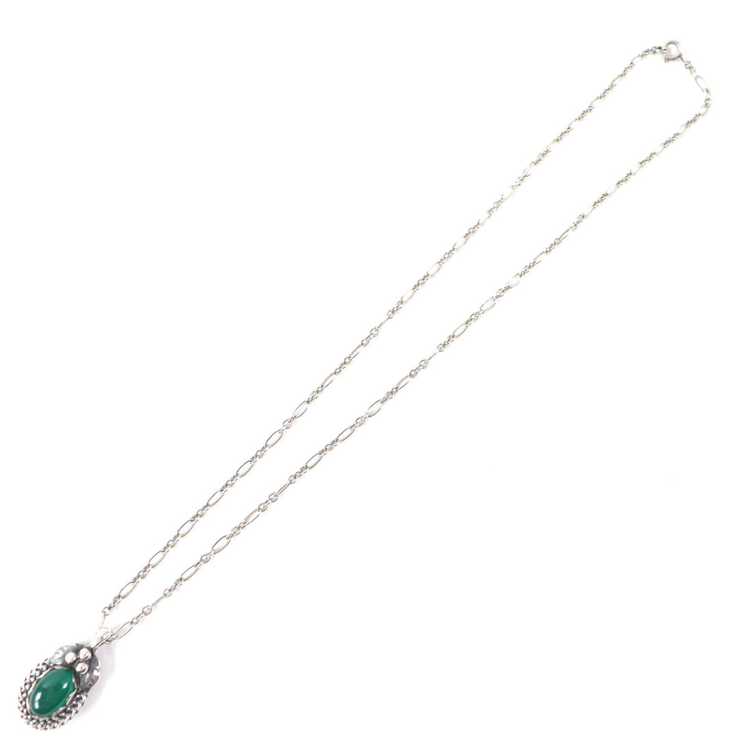 Georg Jensen Necklace 1992-2012 Main: SV925, Part: Green Agate Silver Green Women Used Authentic