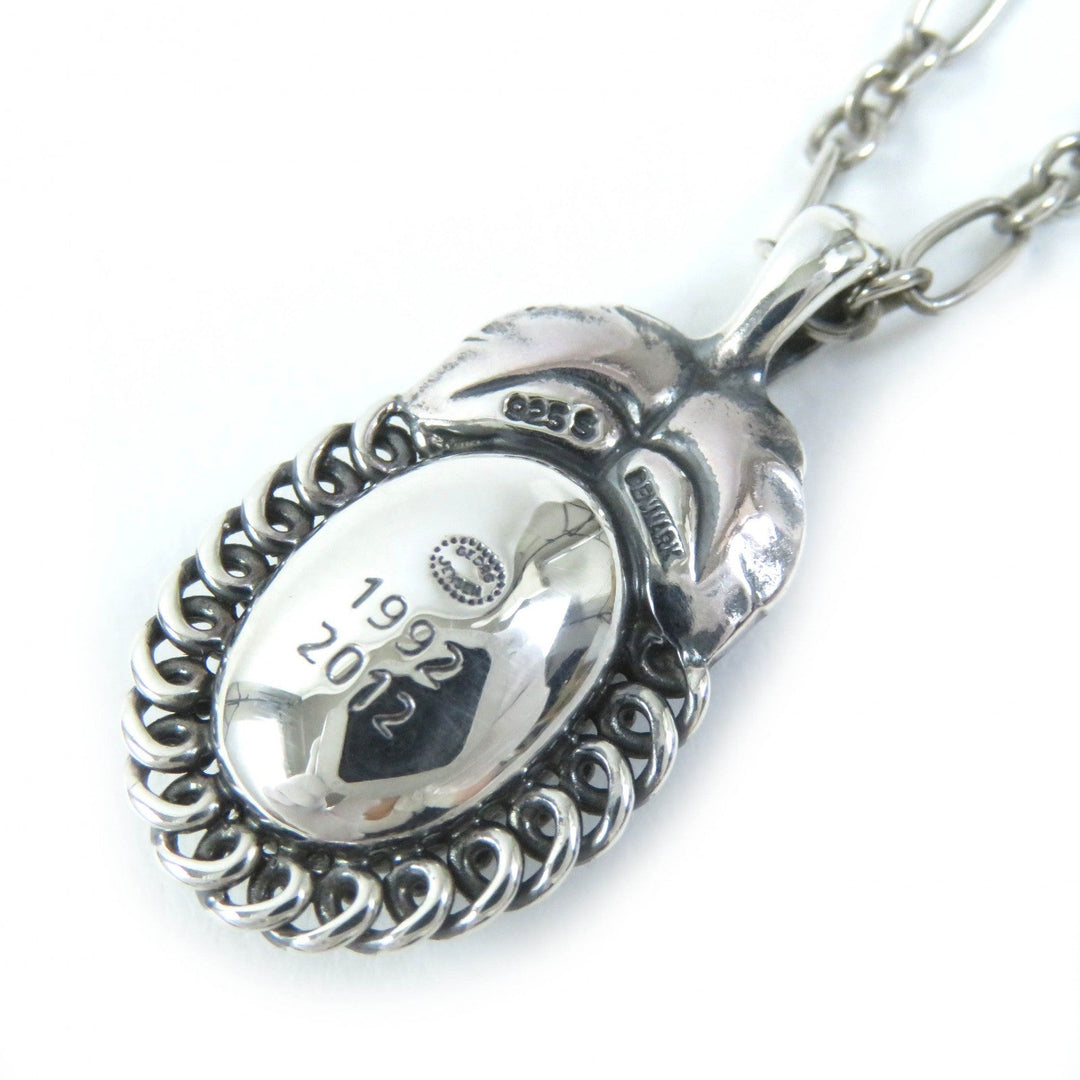 Georg Jensen Necklace 1992-2012 Main: SV925, Part: Green Agate Silver Green Women Used Authentic