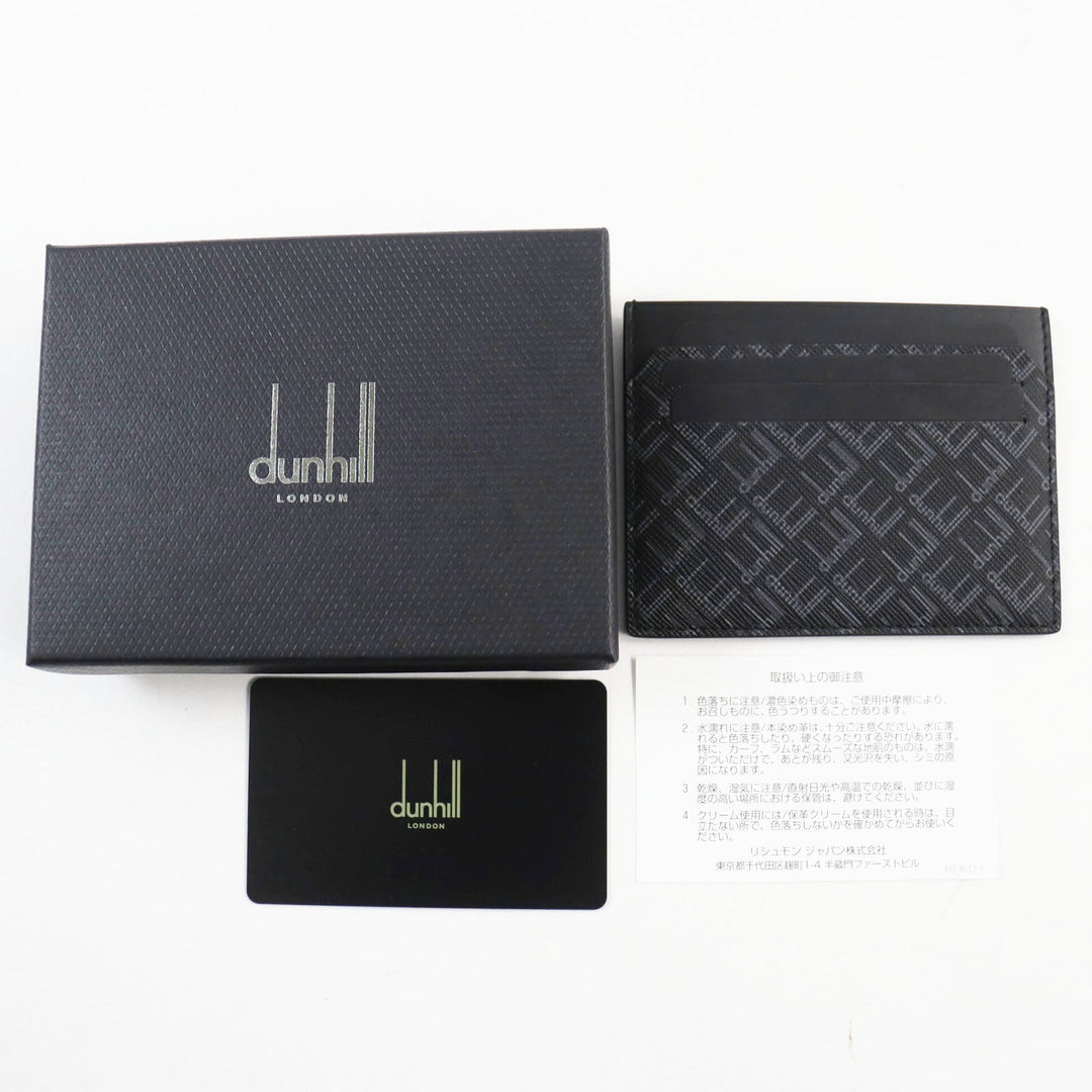 Dunhill Card Case Main: Leather black mens Used Authentic