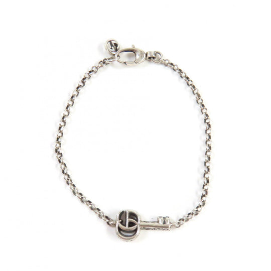 GUCCI bracelet 632207 Main�FAG925 Silver double g key bracelet Women 18 Used Authentic