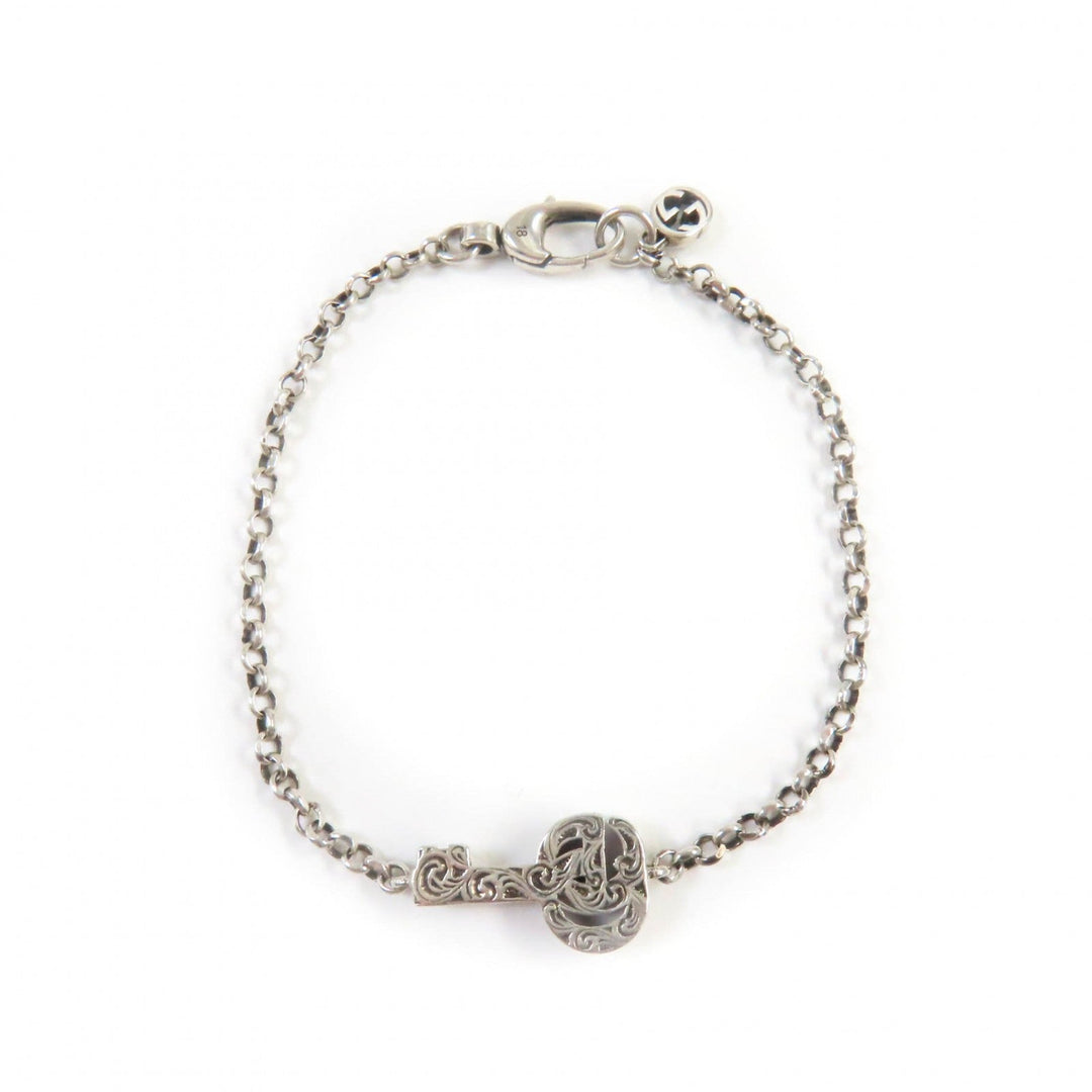 GUCCI bracelet 632207 Main�FAG925 Silver double g key bracelet Women 18 Used Authentic