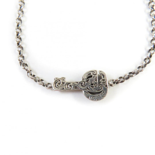 GUCCI bracelet 632207 Main�FAG925 Silver double g key bracelet Women 18 Used Authentic