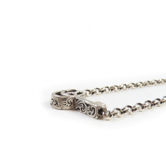 GUCCI bracelet 632207 Main�FAG925 Silver double g key bracelet Women 18 Used Authentic