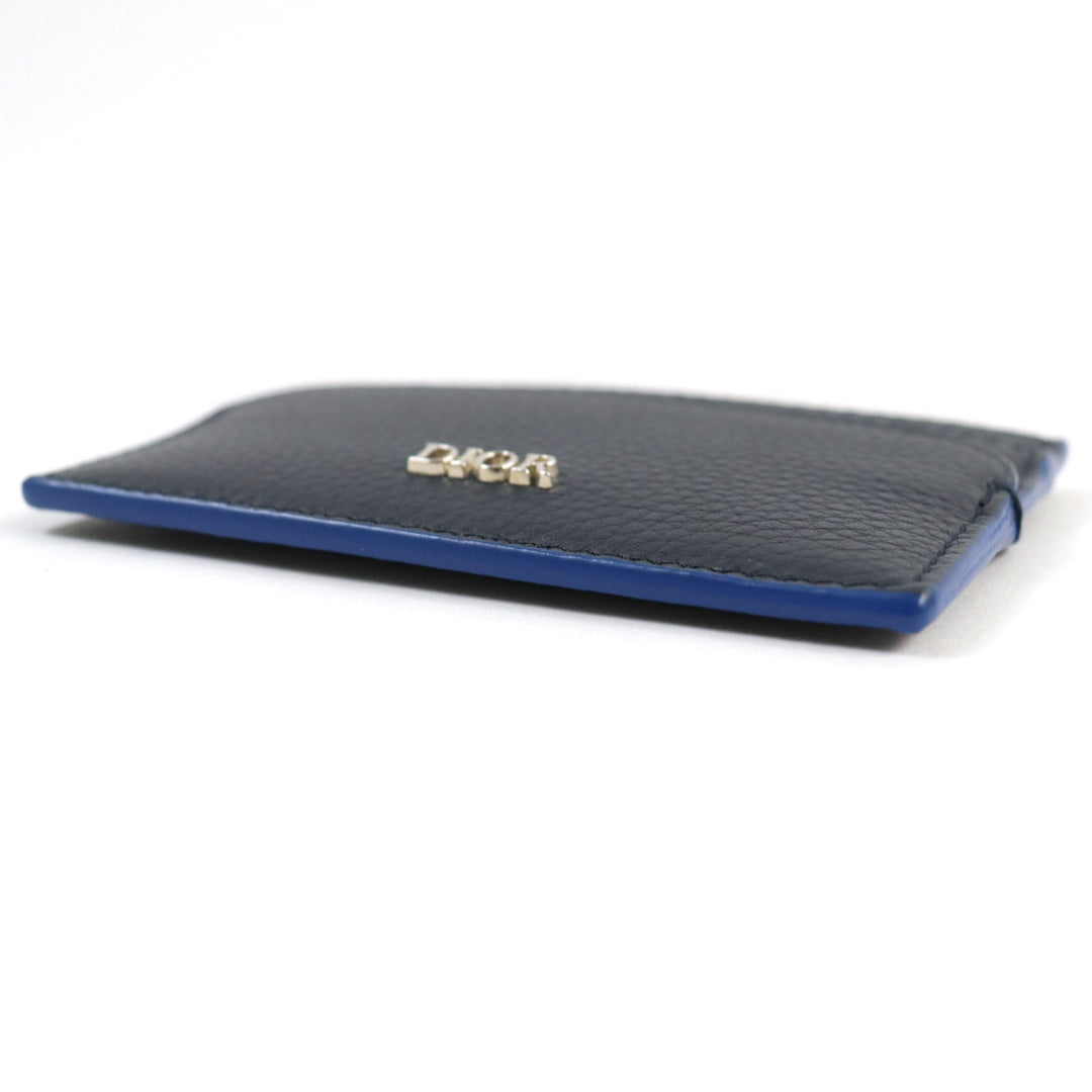 Dior HOMME Card Case Main: Leather Navy blue mens Used Authentic