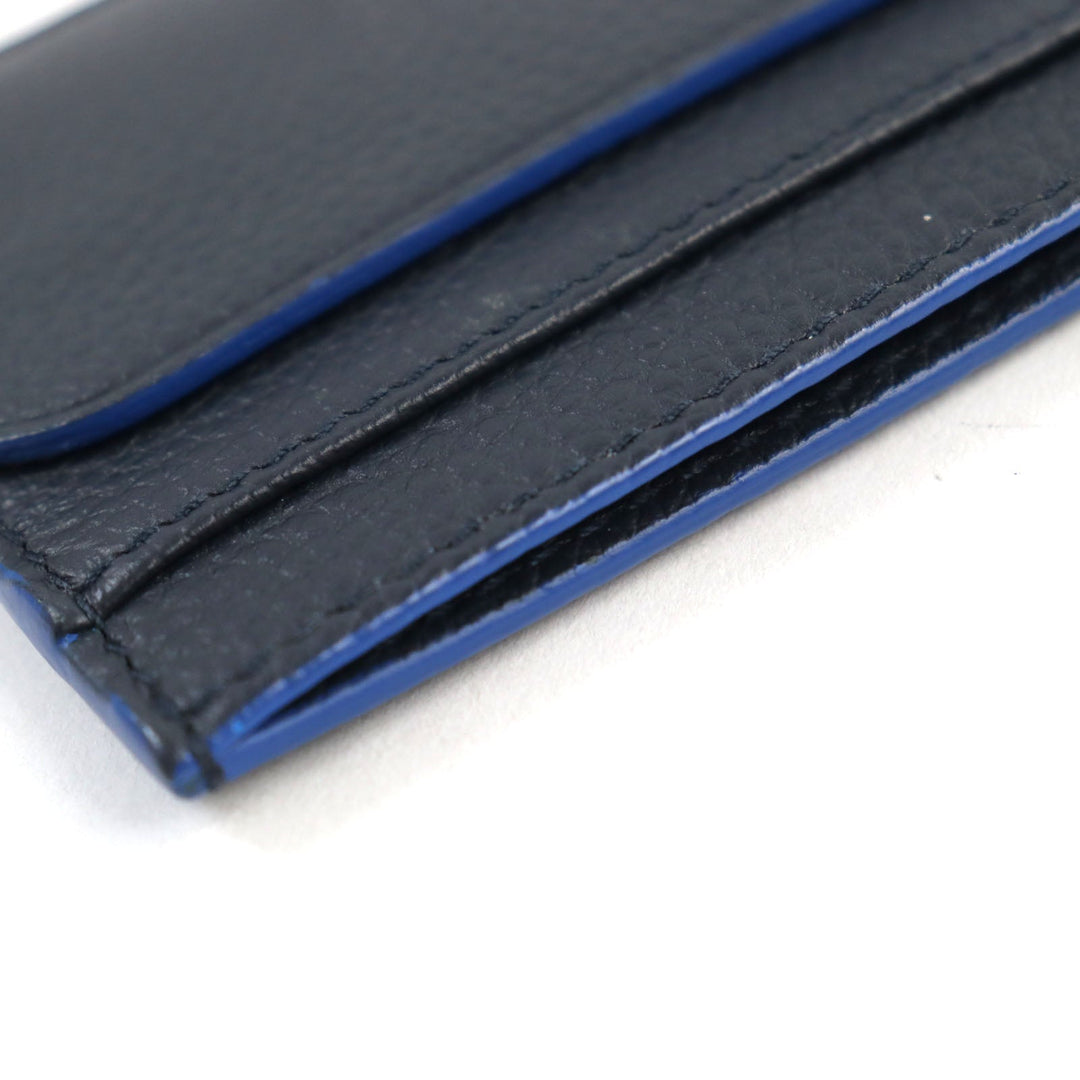Dior HOMME Card Case Main: Leather Navy blue mens Used Authentic