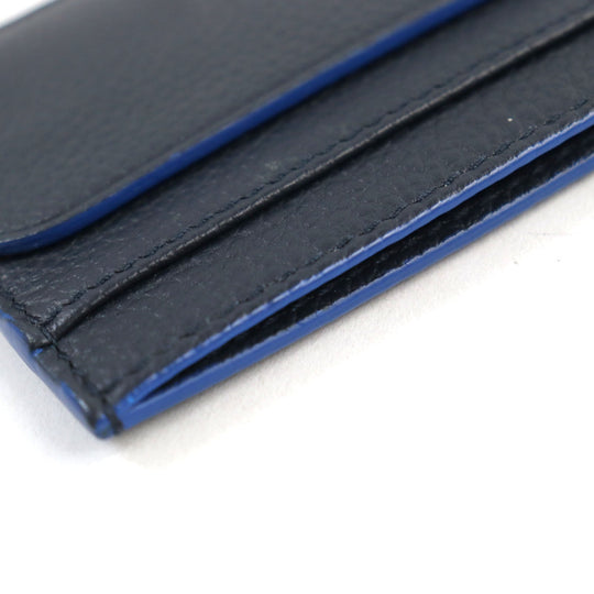 Dior HOMME Card Case Main: Leather Navy blue mens Used Authentic