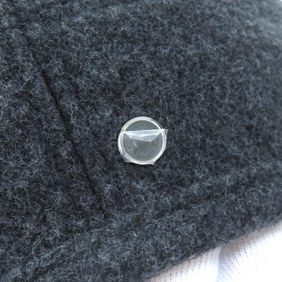 HERMES beret Outer: 70% wool, Outer: 30% cashmere, Lining: 65% rayon, Lining: 35% silk Charcoal gray Saint Honor Women 58 Used Authentic