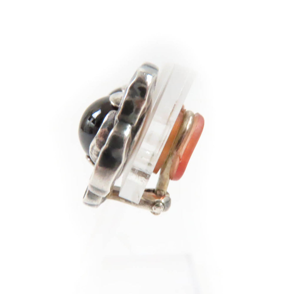Georg Jensen Earring Main: AG925, Part: Garnet Silver Red 2002 Earring Women Used Authentic