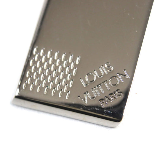 LOUIS VUITTON Necklace M61972 brass Silver corrier plaque mens Used Authentic