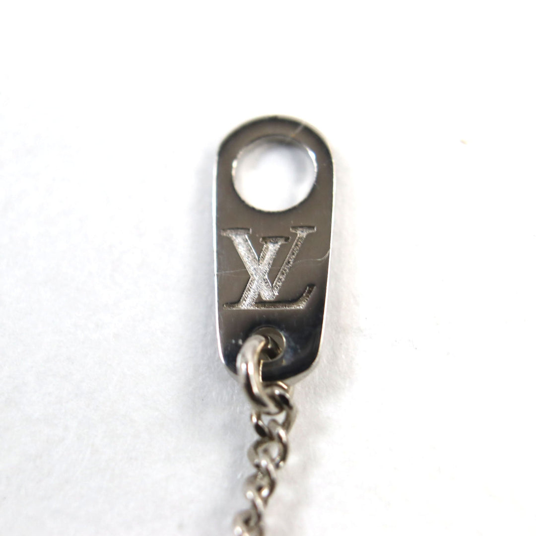 LOUIS VUITTON Necklace M61972 brass Silver corrier plaque mens Used Authentic