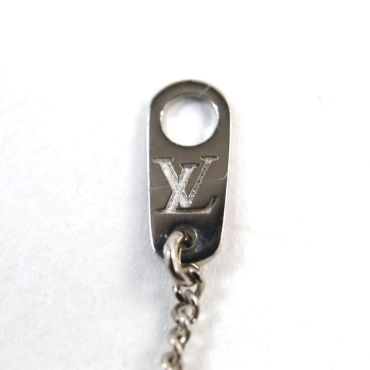 LOUIS VUITTON Necklace M61972 brass Silver corrier plaque mens Used Authentic