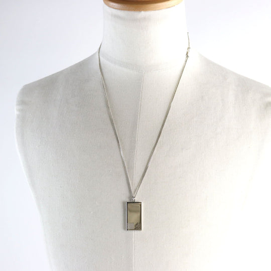 LOUIS VUITTON Necklace M61972 brass Silver corrier plaque mens Used Authentic