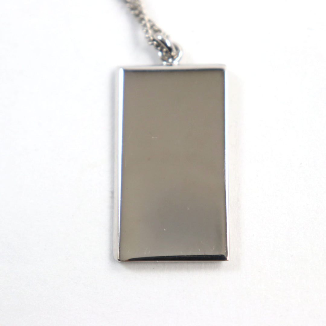LOUIS VUITTON Necklace M61972 brass Silver corrier plaque mens Used Authentic