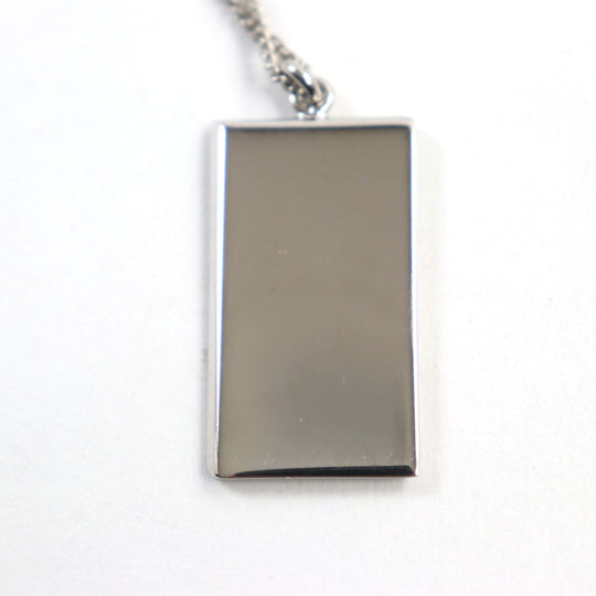 LOUIS VUITTON Necklace M61972 brass Silver corrier plaque mens Used Authentic