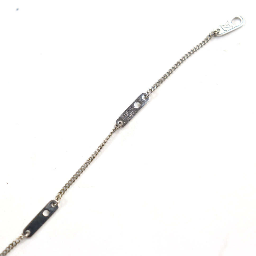 LOUIS VUITTON Necklace M61972 brass Silver corrier plaque mens Used Authentic