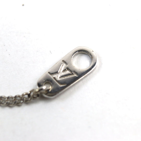 LOUIS VUITTON Necklace M61972 brass Silver corrier plaque mens Used Authentic