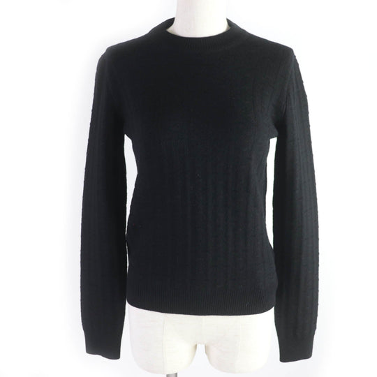 HERMES knit Main: 100% wool black Women 36 Used Authentic