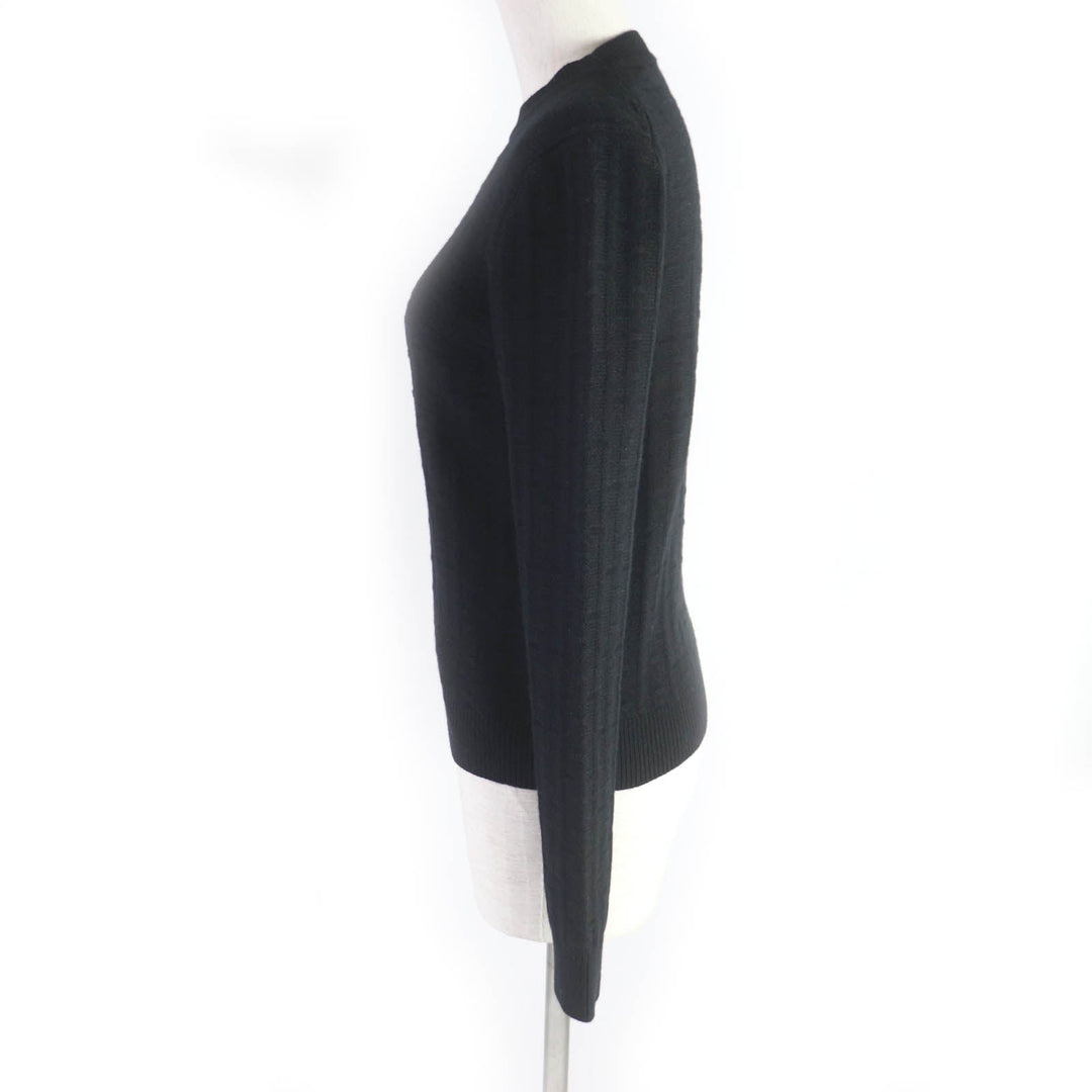 HERMES knit Main: 100% wool black Women 36 Used Authentic