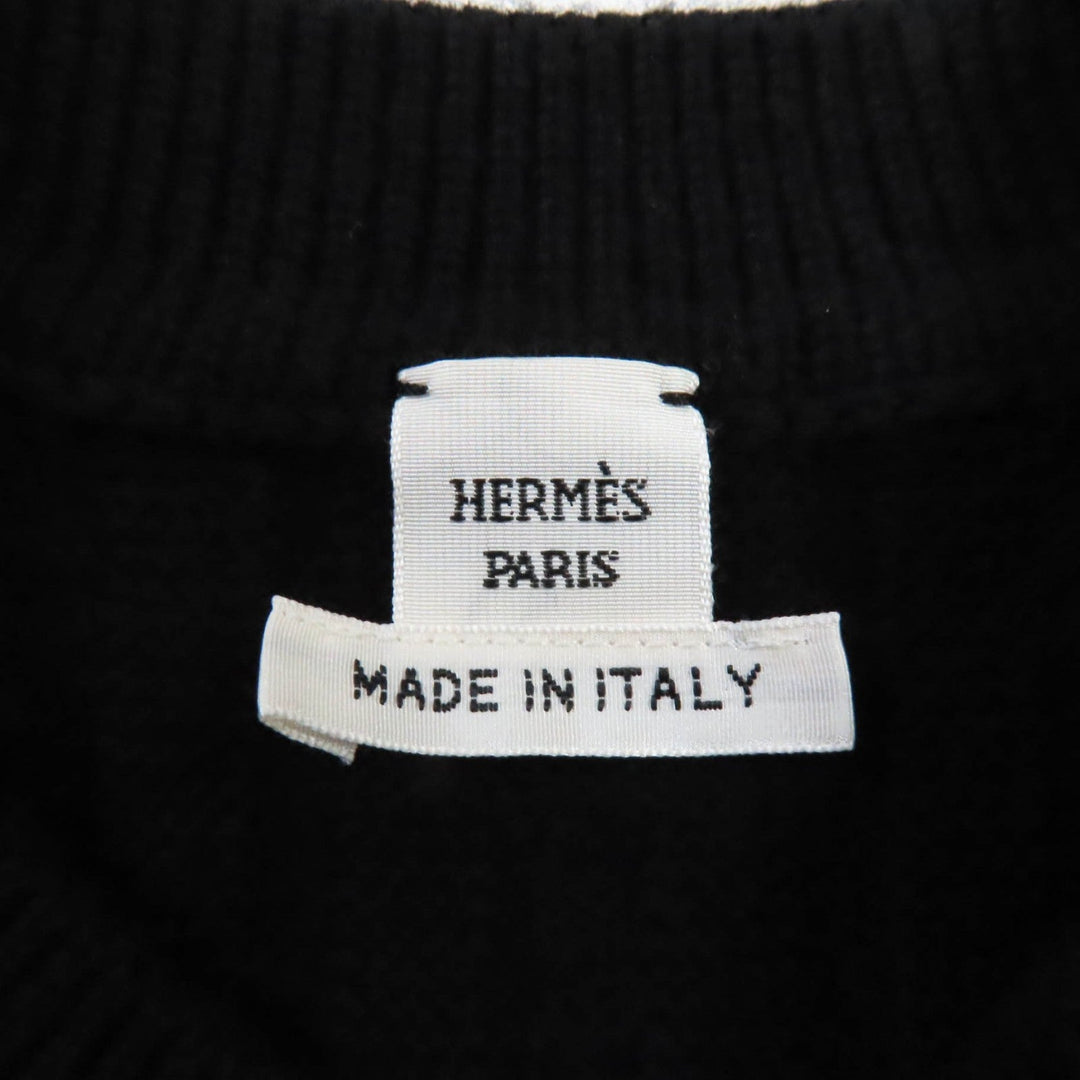 HERMES knit Main: 100% wool black Women 36 Used Authentic