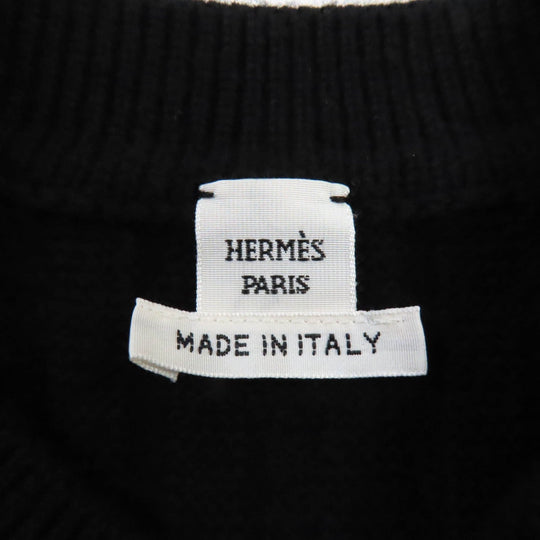 HERMES knit Main: 100% wool black Women 36 Used Authentic