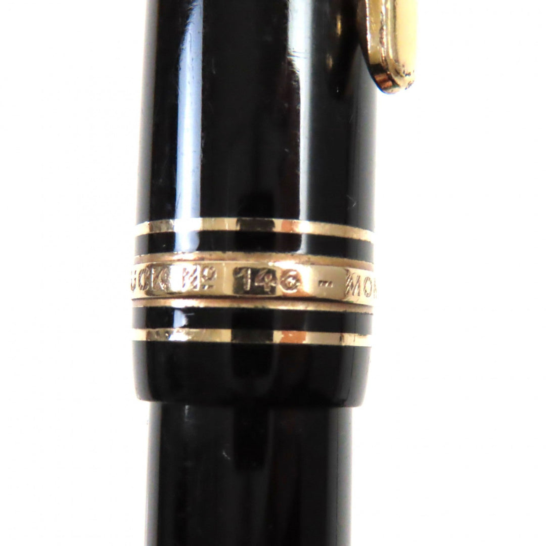 MONTBLANC fountain pen Main: Precious resin Nib: K14 Black gold Meisterstck 146 mens Used Authentic