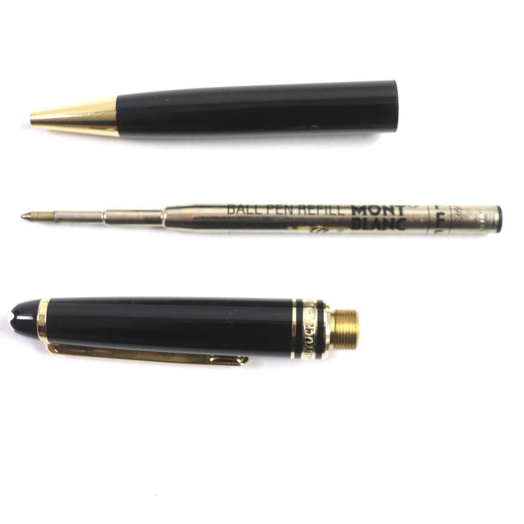 MONTBLANC Ballpoint pen Resin, Gold Plated Black gold Meisterstck Classic mens Used Authentic